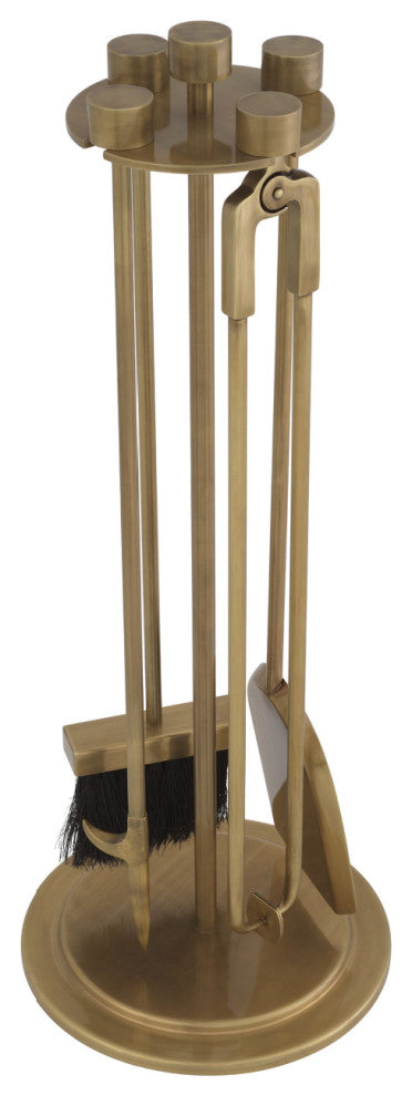 Vintage Brass Fire Tools Set, Eichholtz Lara