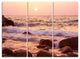 "Foam Waves Hitting Rocky Coast" Metal Wall Art, 3 Panels, 36"x28"