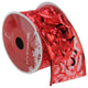 Swirls of Red Wired Christmas Craft Ribbon