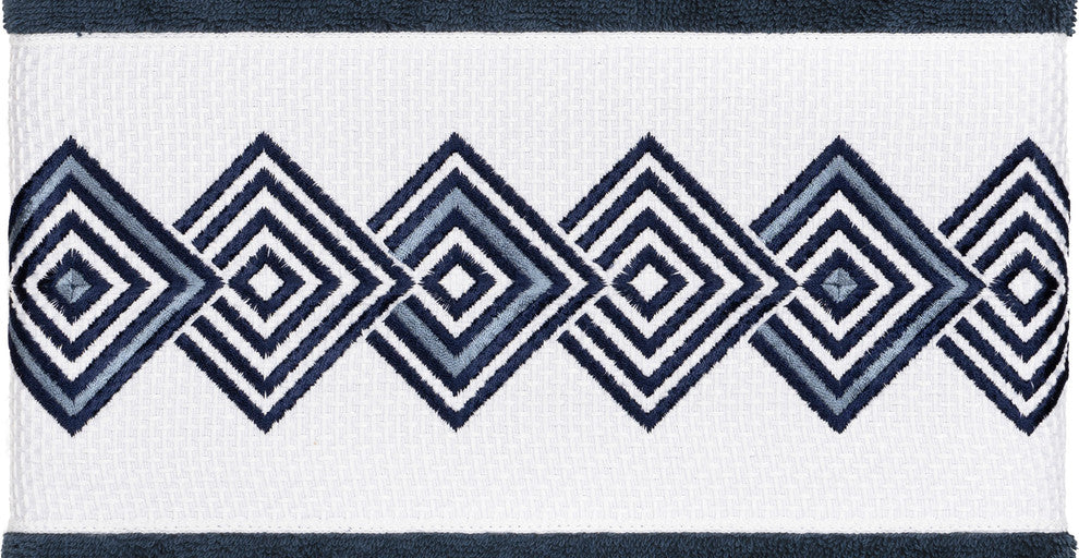 Linum Home Textiles Noah Embellished, Midnight Blue, Bath Towel, 4-Piece Set