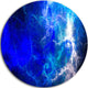 Blue Sparkling Lightning, Abstract Digital Art Round Wall Art, 11"