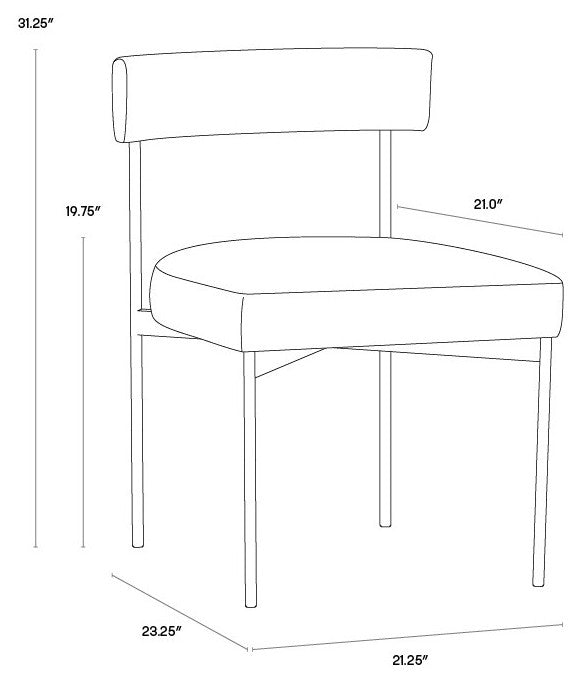 Seneca Dining Chair, Antique Brass, Danny Ivory, Set of 2