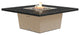 Square Fire Pit Table, 56x56, Propane, Black Pearl Granite Top, Beige