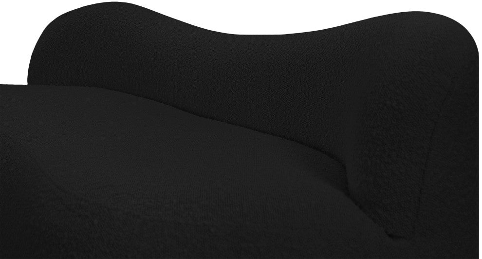 Flair Boucle Fabric Upholstered Bench, Black