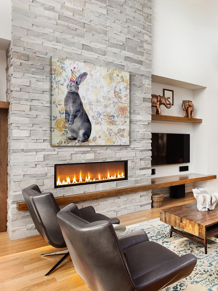 Marmont Hill, "Party Rabbit" by Morgan Jones Painting on Wrapped Canvas, 18x18