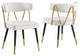 Antoine Glam Dining Chair With Gold Accents, Set of 2, Cream Velvet