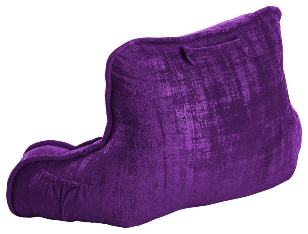 Textured Velvet DIY Bed Rest Cover and Inserts, Imperial Purple, 20"x18"x17"