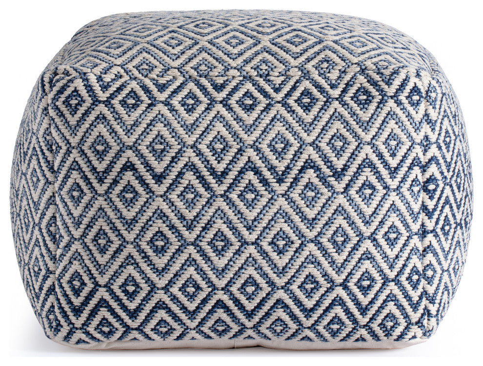 Cherokee Nightlife 22" x 22" x 16" Black and Gray Pouf