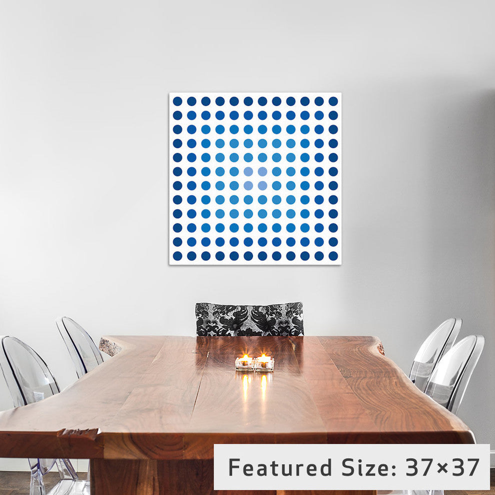 "Modern Art- Faded Navy Dots" by 5by5collective, 12x12x1.5"