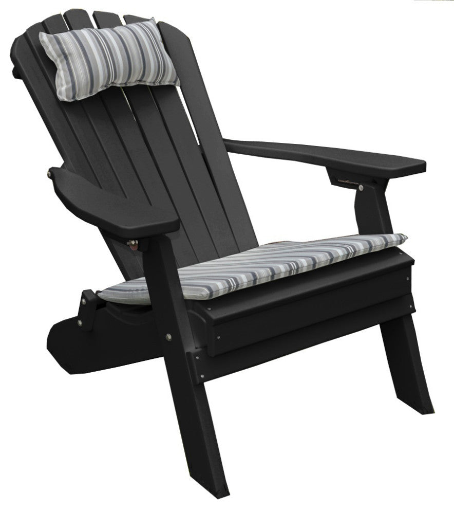 Poly Folding and Reclining Adirondack Chair, Black