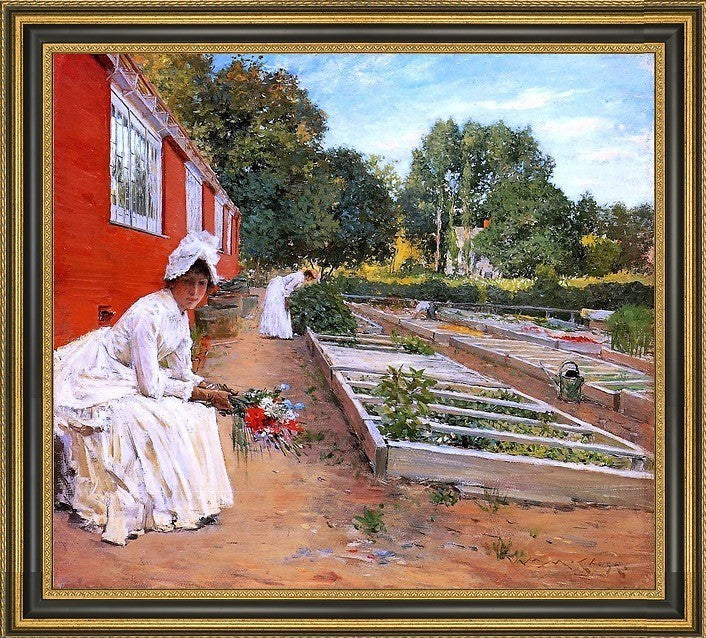 William Merritt Chase the Nursery Framed Premium Canvas Print, 20"x25"