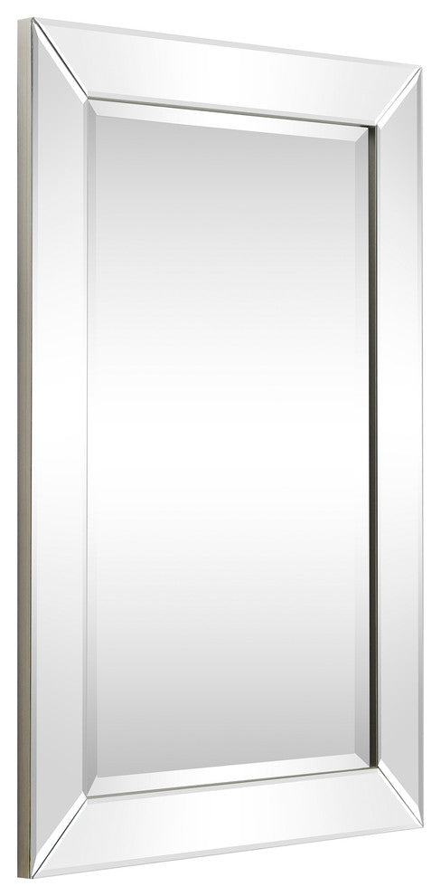 Antique Beveled Rectangle Wall Mirror, 1" Beveled Center 24"x36" Bathroom Mirror