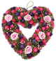 Silk Flowers Fruit and Twig Heart-Shaped Artificial Wreath, 13.5"