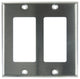Sunlite E302/S 2 Gang Decorative Switch and Receptacle Plate, Steel