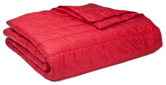 PUFF Packable Down Alternative Indoor/Outdoor Water Resistant Blanket , Scarlet/