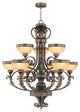 Seville Chandelier, Palatial Bronze With Gilded Accents