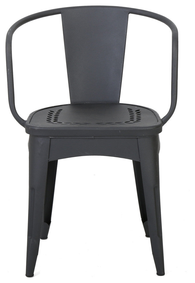 GDF Studio Tottenham Outdoor 3-Piece Black Iron Bistro Set