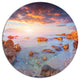 Sunrise On South Coast Of Sicily, Seashore Round Metal Wall Art, 23"
