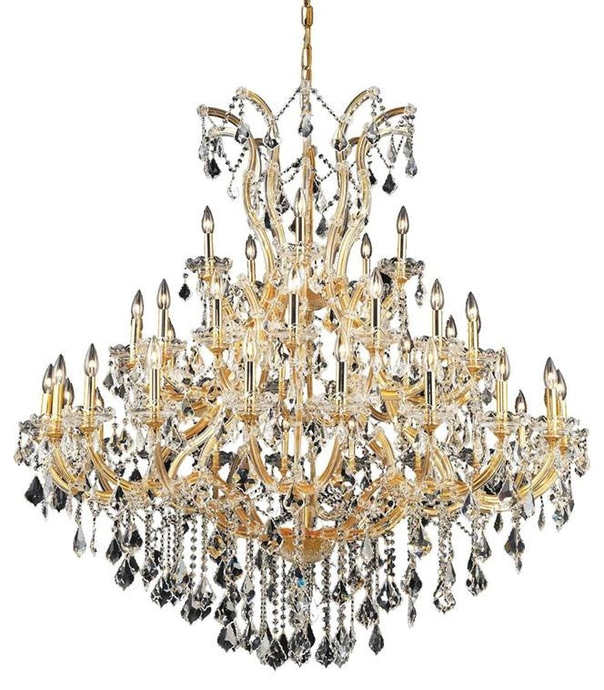 Elegant Maria Theresa Foyer Hall Light, Gold Finish With Royal Cut Crystal