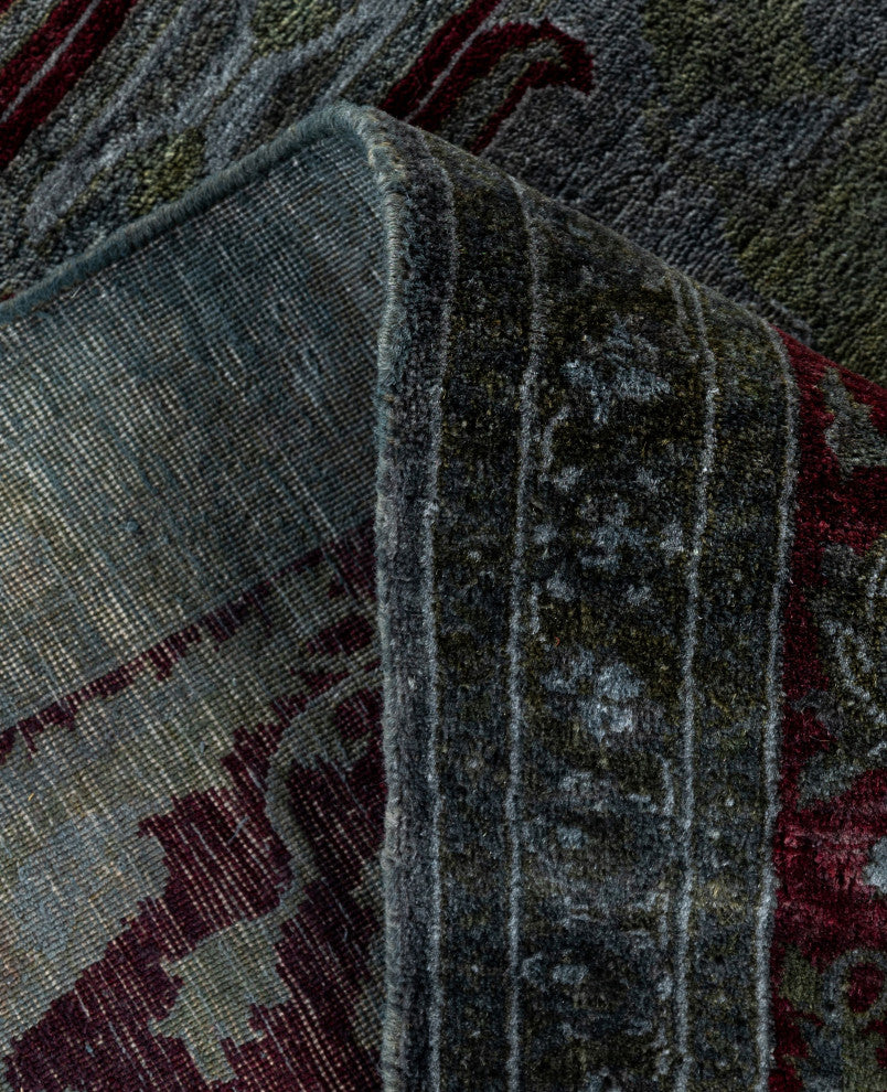 Overdyed One-of-a-Kind Hand-Knotted Area Rug Gray, 9' 3" x 12' 2"