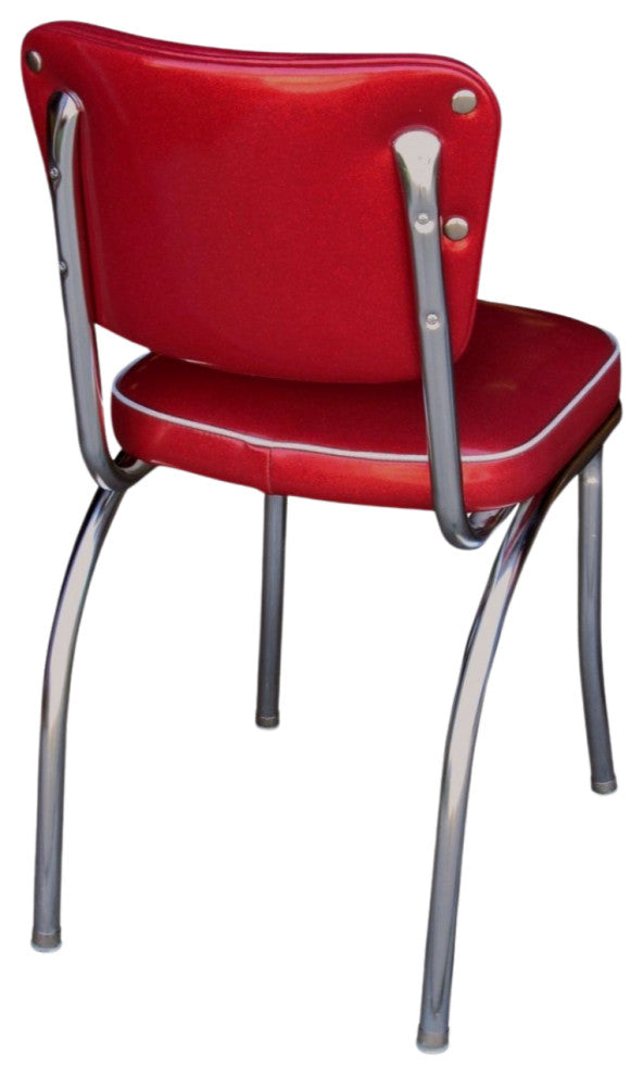 Retro Home Upholstered Dining Chair, Glitter Sparkle Red