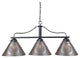Medium Wrought Iron Bar Island Light With Punched Tin Shades