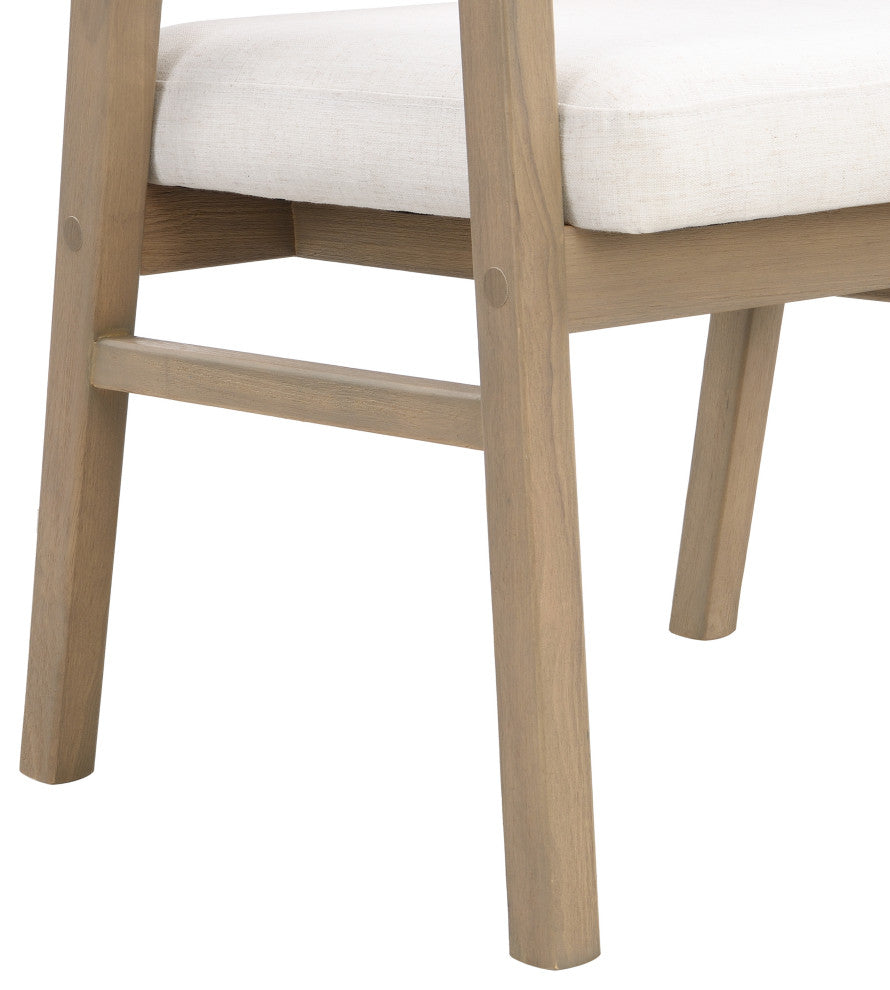 GDF Studio Wooden Frame Dining Chair With Cane Back, Light Ash + Beige, Set of 2