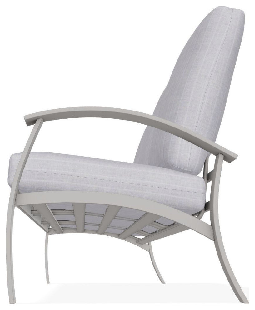 Belle Isle Cushion 3-Seat Outdoor Sofa, Ticking Fog/Warm Gray