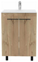 Selma 24" Freestanding Bathroom Vanity Cabinet, with Division - Wood Grain