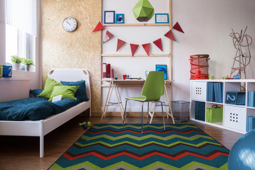 Kid Essentials Rug, Sonic, Tropics, 5'4"x7'8"