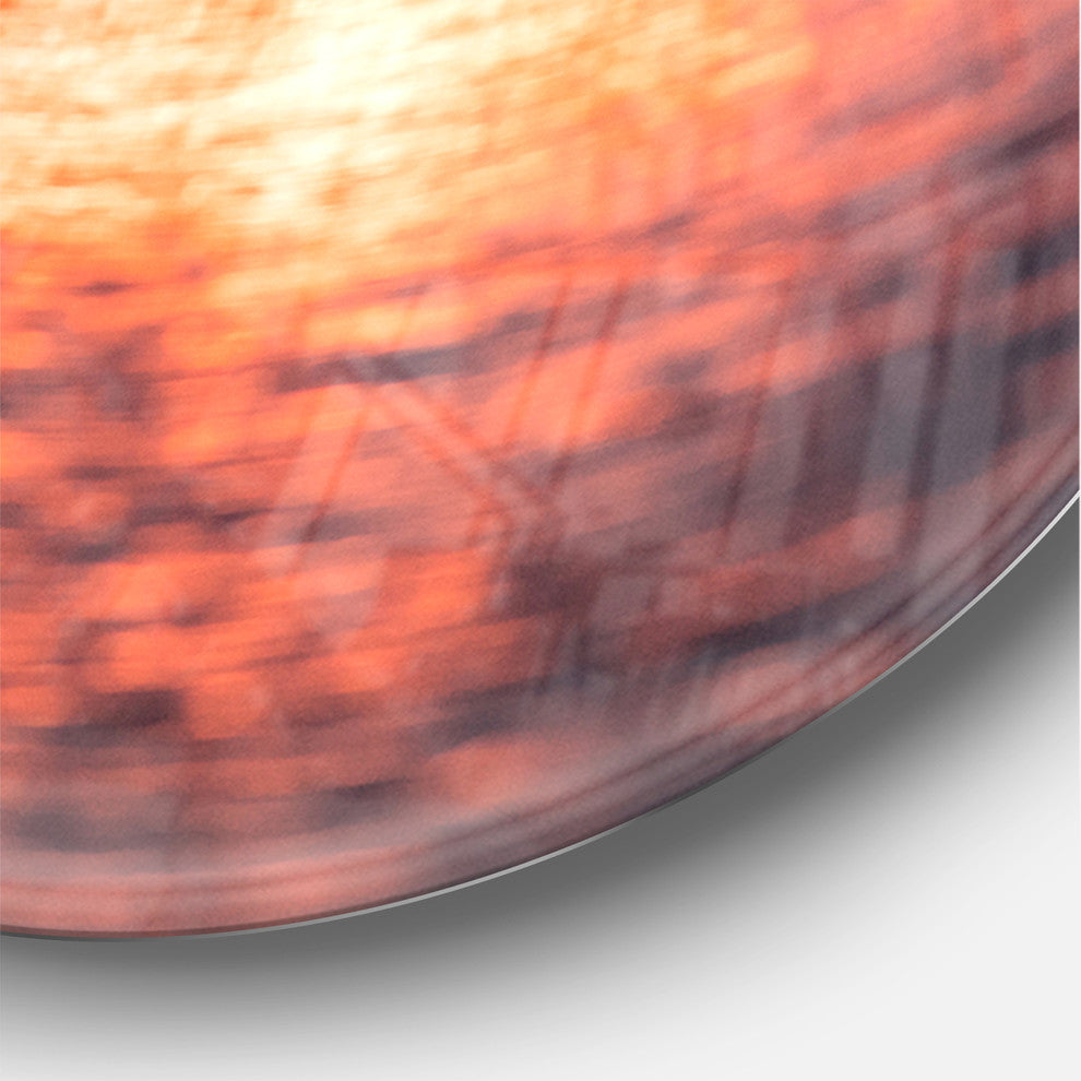 Sunset On Tropical Lagoon Oversized Coastal Metal Clock, 36x36