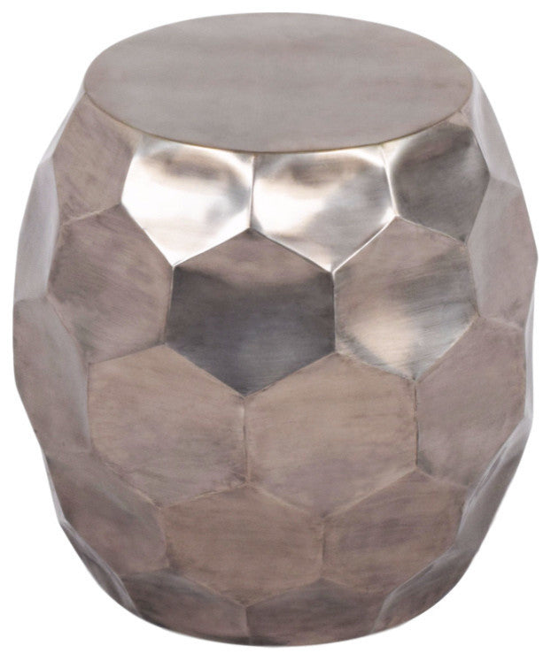 Stomp Round End Table, Nickel