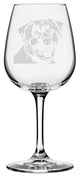 Rottweiler Dog Themed Etched All Purpose 12.75oz. Libbey Wine Glass