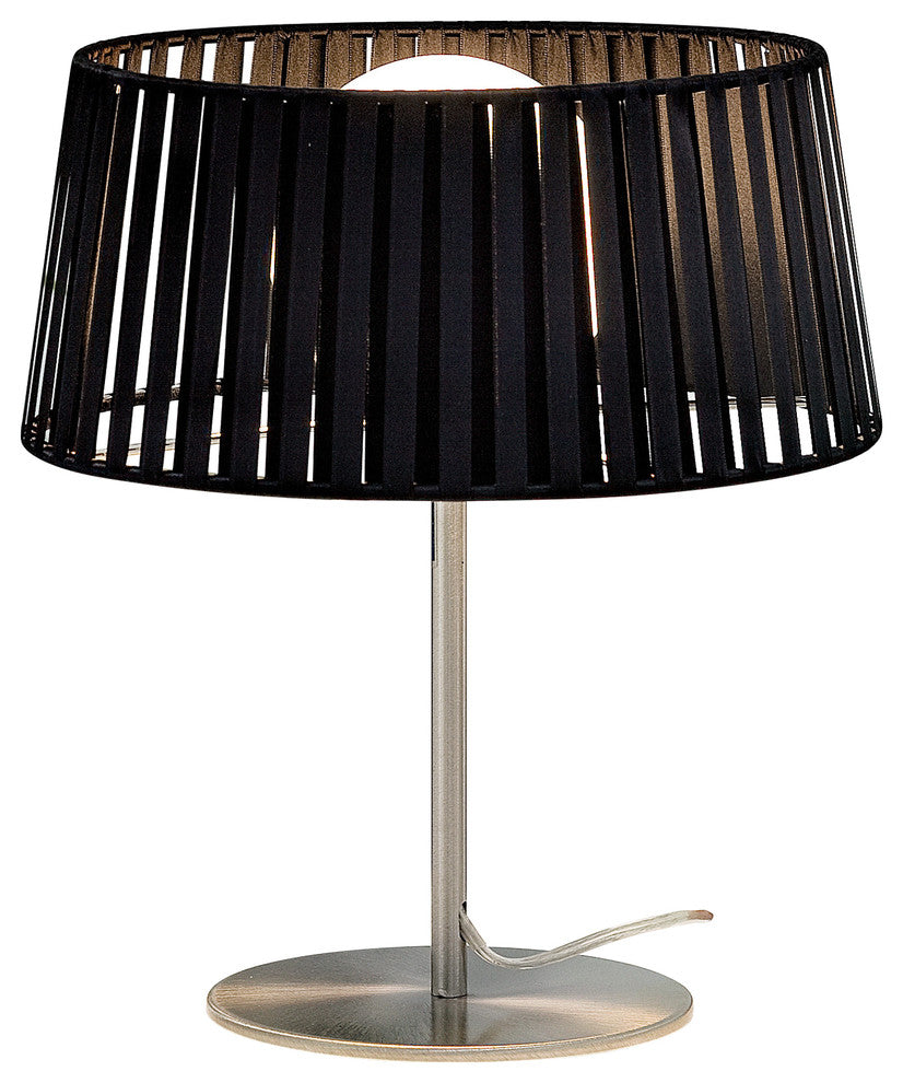 Ribbon Bed Side Table Lamp, Nickel/White Shade