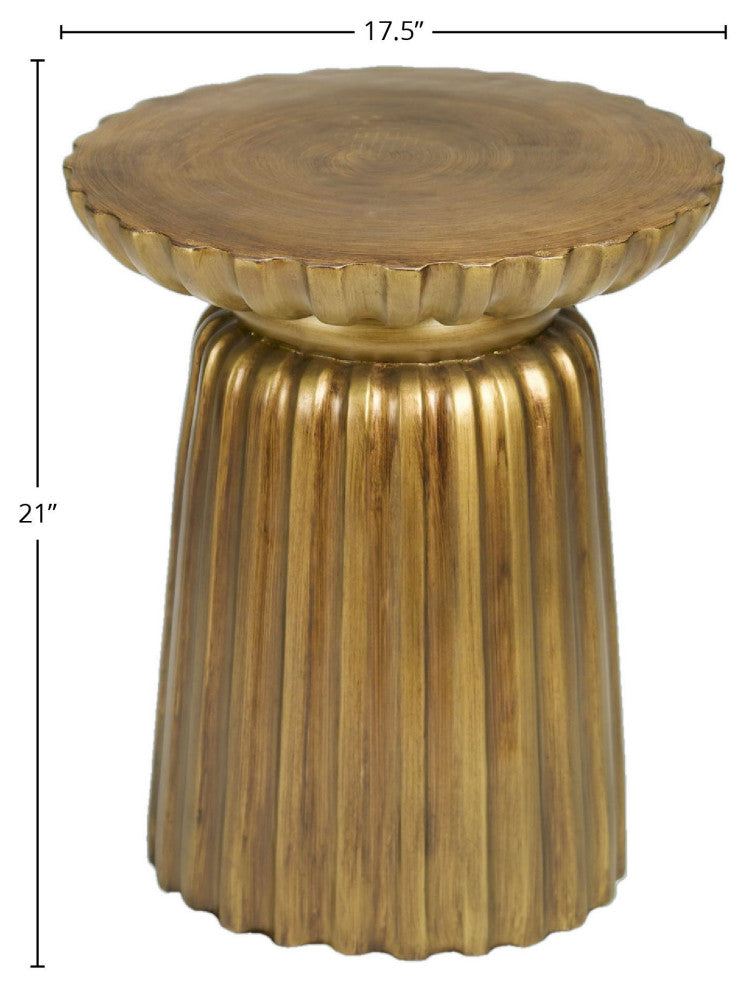 Bineau Resin Pedestal End Table, Dark Red
