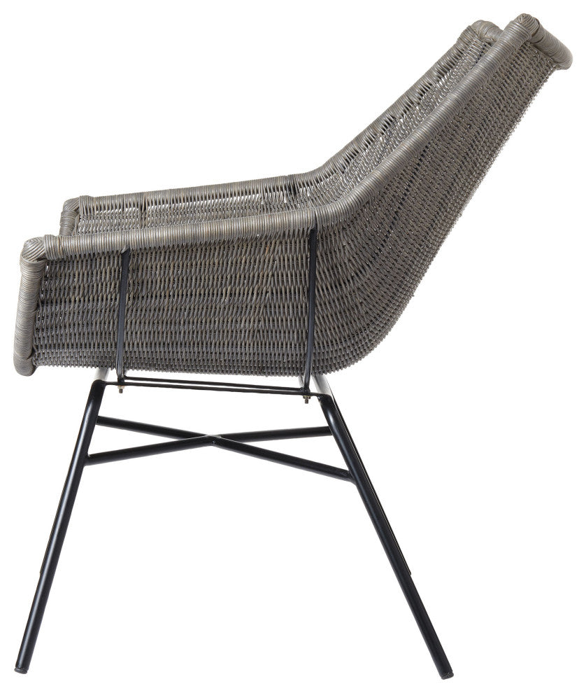 Kamala Gray Stained Rattan Lounge Chair