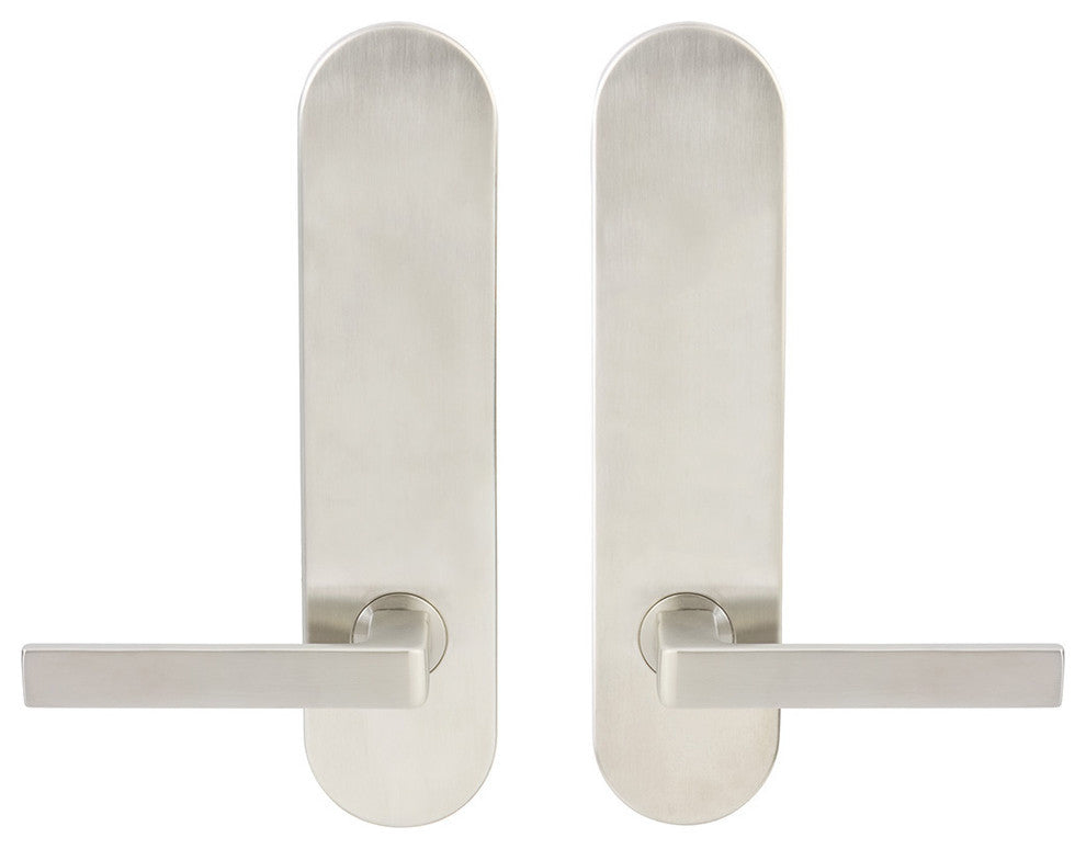 Tokyo Lever, Tubular Privacy, Satin Stainless Steel, 2-3/8" Backset