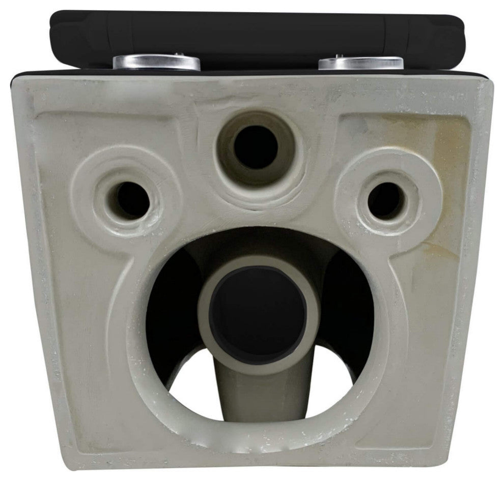 In-Wall Toilet Set, 2"x6" Carrier/Tank, Black, Black Round Metal Actuator