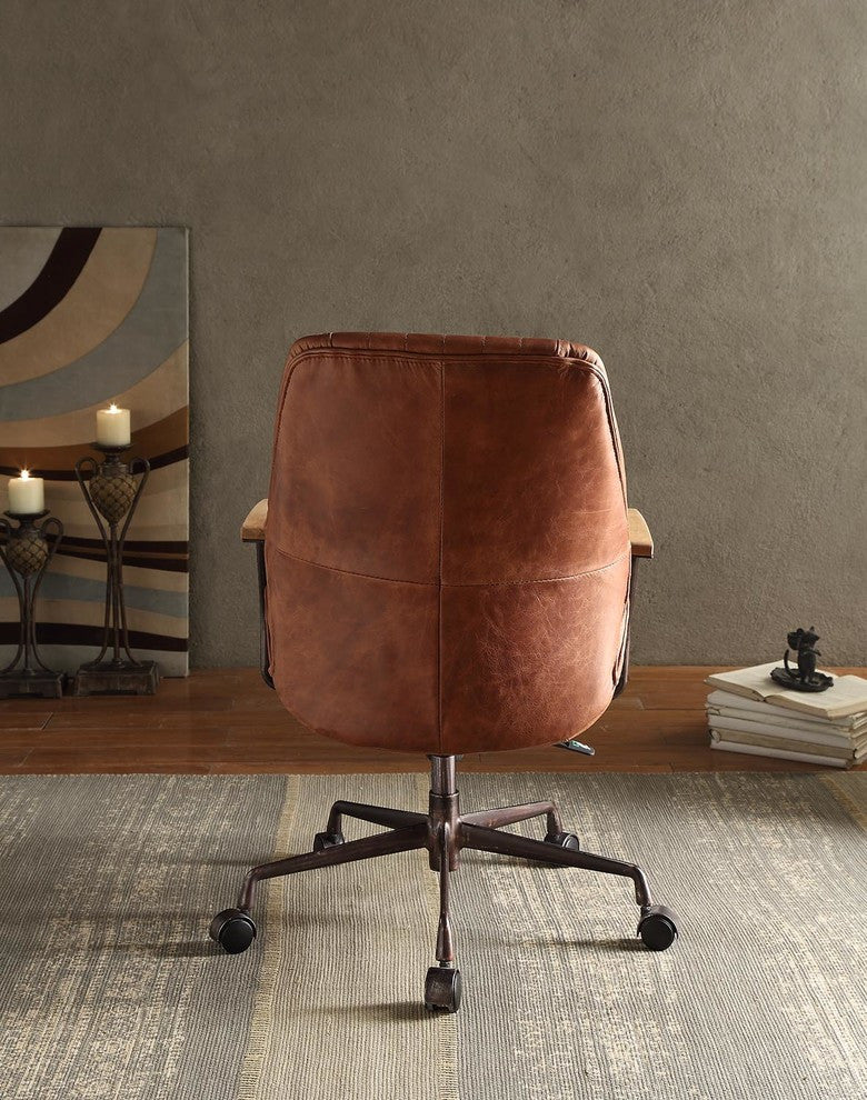 Hamilton Top Grain Leather Office Chair, Coffee, Cocoa