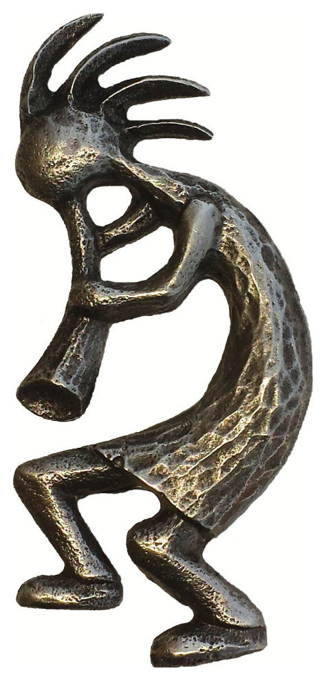 Kokopelli Left Facing Cabinet Pull, Pewter