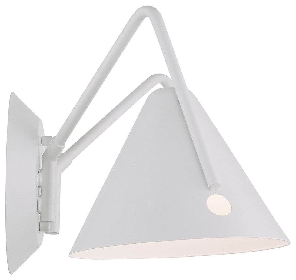 Zag 2-Light LED Wall Sconce Matte White Shade Finish