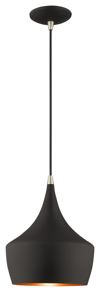 Livex Lighting 1-Light Mini Pendant, Black