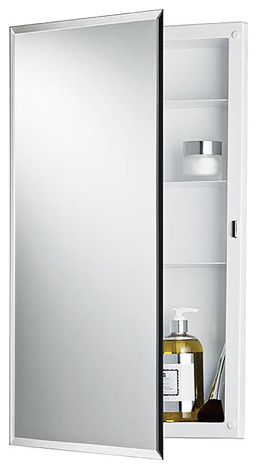 Jensen 781061 Builder Series 16"x26" Recessed Beveled Mirror Medicine Cabinet