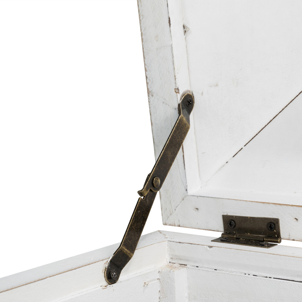 Set of 2 Farmhouse Wooden Lantern, White