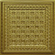 24"x24" D243 PVC Faux Tin Ceiling Tiles, Set of 6, Brass