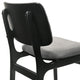 Lima Wood Dining Accent Chairs, Black Finish and Gray Fabric, Set of 2