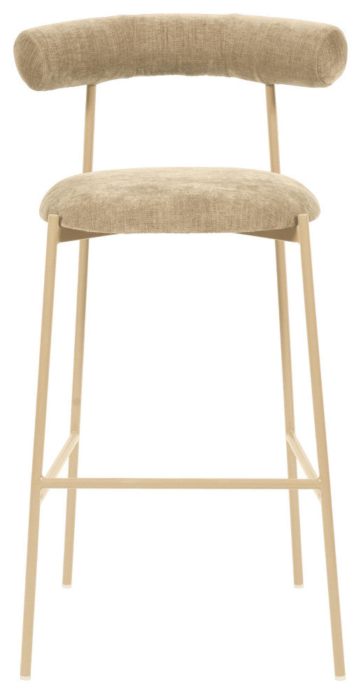 Liliana Taupe Velvet Bar Stool - Taupe