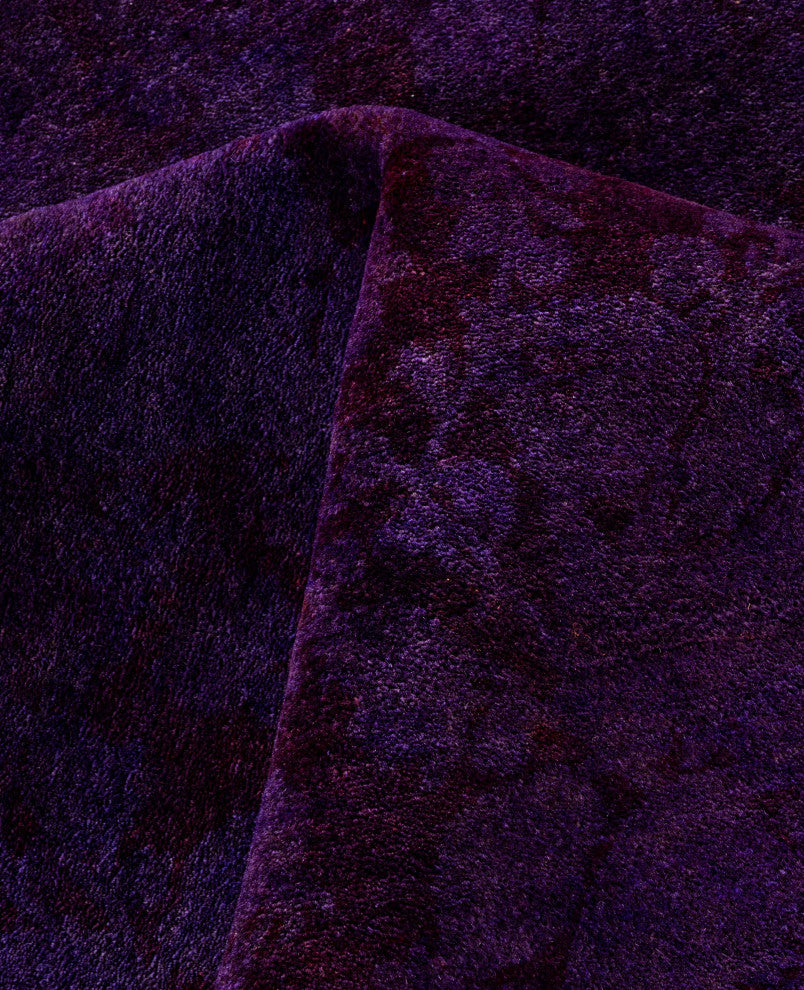 Overdyed One-of-a-Kind Hand-Knotted Area Rug Purple, 10' 2" x 13' 4"