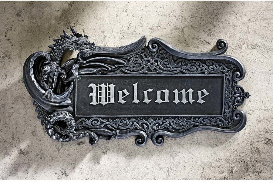 Dragon Welcome Wall Plaque