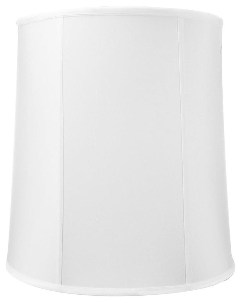16x18x19 White Shantung Tall Drum Lampshade